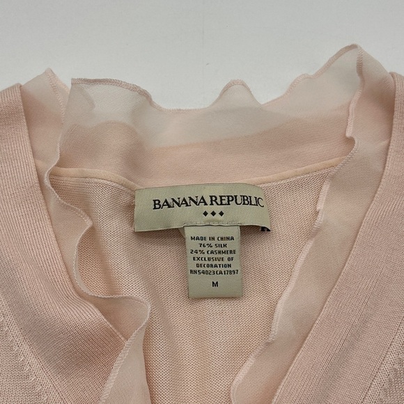 Banana Republic Pink Lace Up Cashmere Silk blend Sweater Women’s medium - Picture 6 of 8